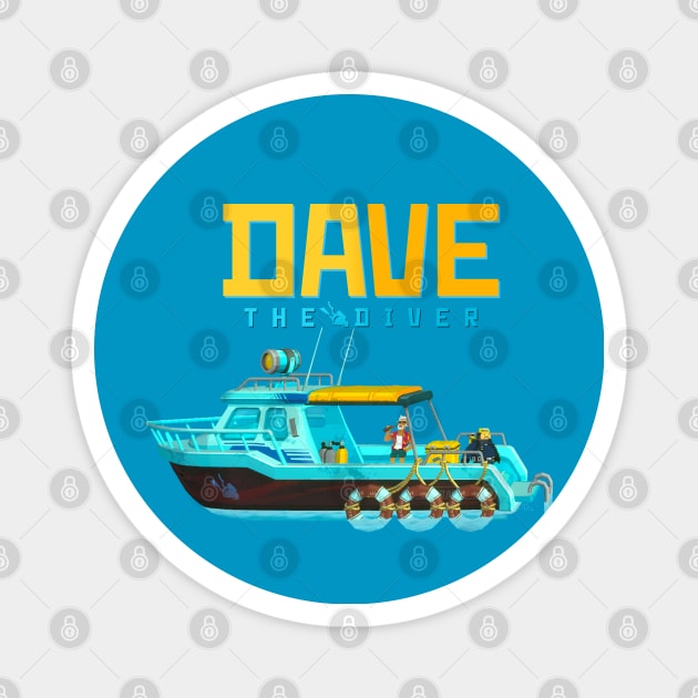 DAVE the diver - BOAT - Fan Art Magnet by Buff Geeks Art